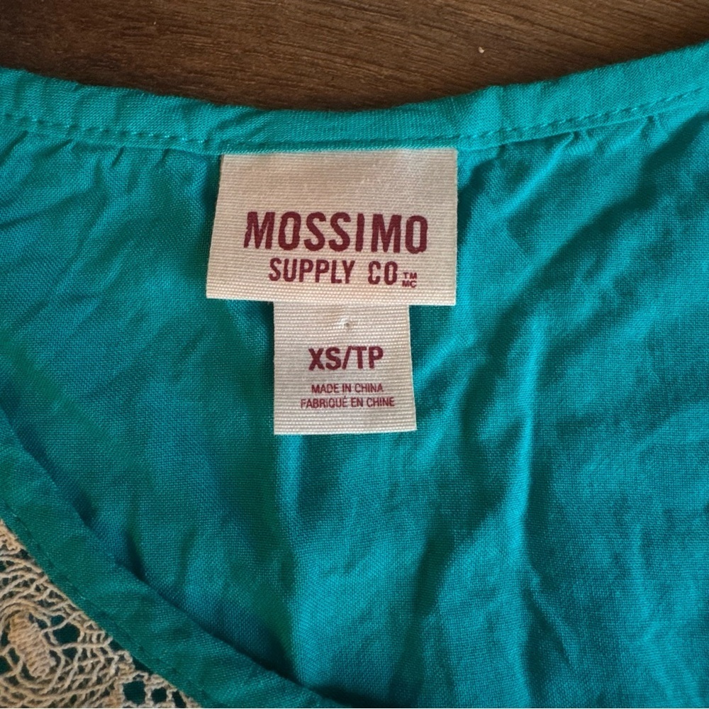 Mossimo Teal Lace Strap Tank Boho Y2K Flowy Summer Casual Camisole Lightweight - Picture 8 of 9